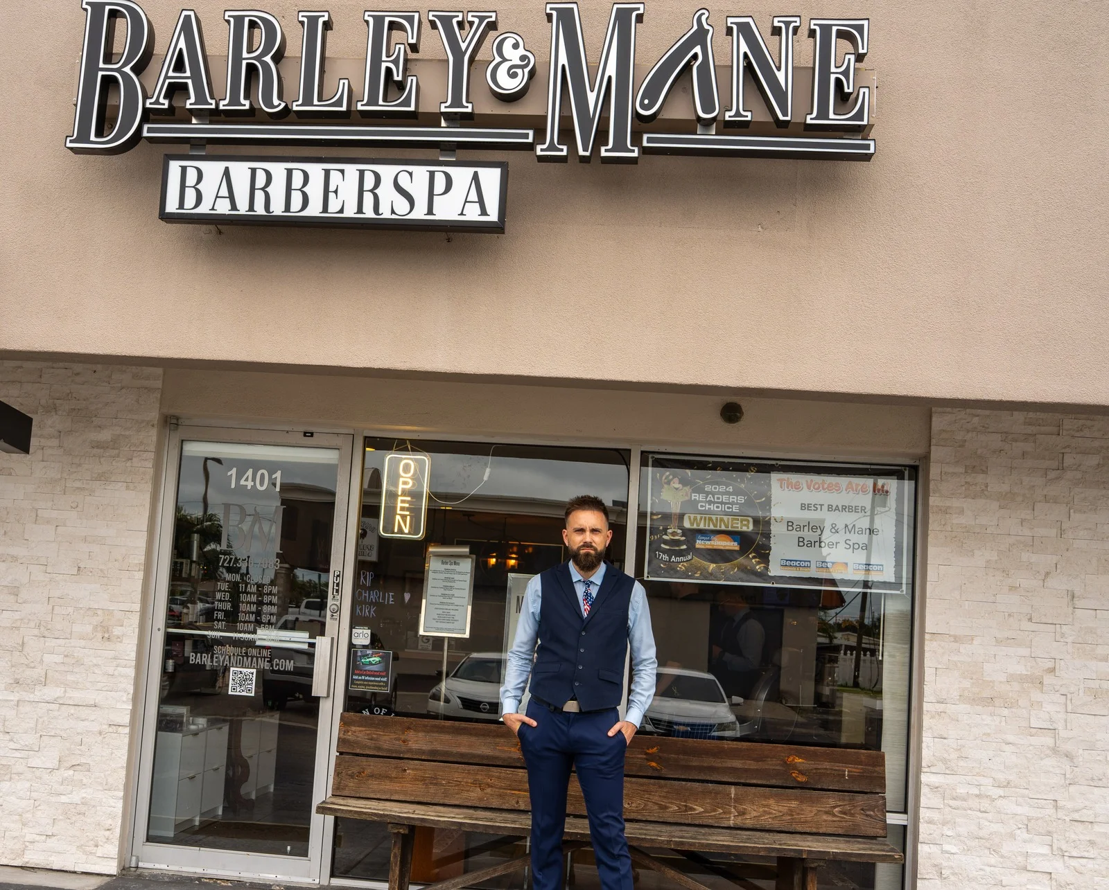 The Barley and Mane storefront at 1401 Main Street, Dunedin